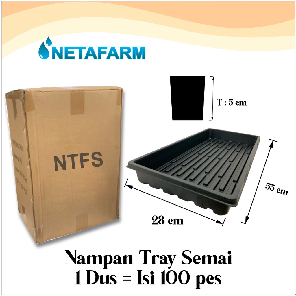 Nampan Alas Tray Semai Traypot Hidroponik Baki Seedling - 100pcs