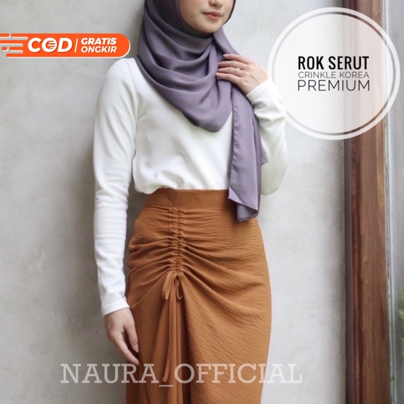 Rok Serut Samping | Rok Serut Crinkle |  Korean Skirt