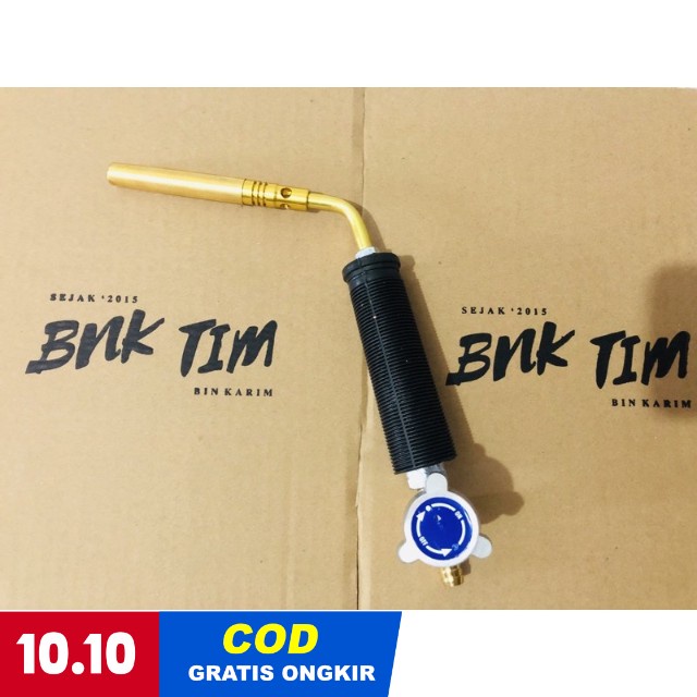 (paket komplit)  Gas Torch mini alat las gas LPG torch portable kepala heating bahan kuningan