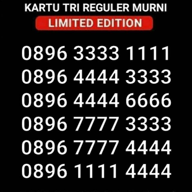 Kartu tri super cantik super unik hokky double kw AAAA BBBB 1111 3333 4444 6666 7777