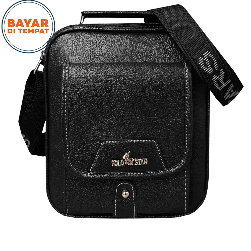 SHOPEE 6.6 SUPER SALE!! Polo Star ST-005 Tas Formal Tas Kantor Tas Smartphone Tas HP Tas Gadget Crossbody Bag - Black