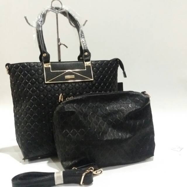 Tas handbag eastin 892 tas mewah 2in1 black