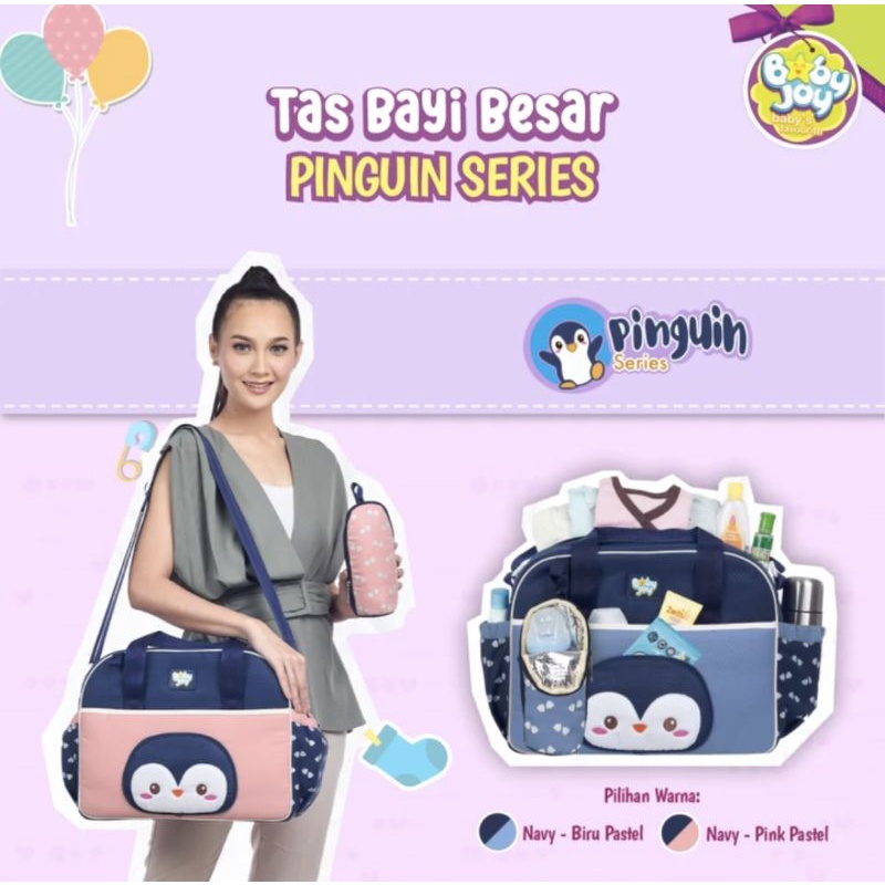 Baby Joy Tas Bayi Besar + Tabung Botol Susu Pinguin Series - BJT 1038