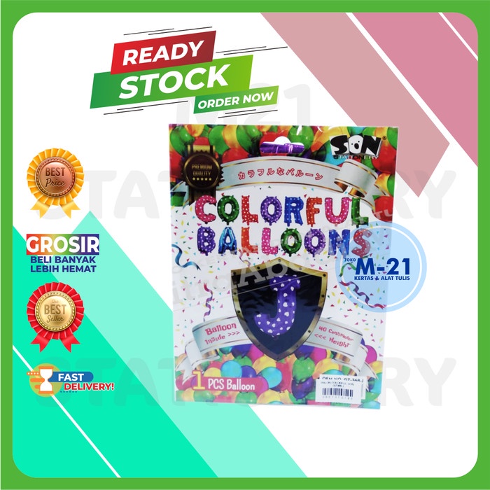 

BALON HURUF J WARNA UNGU MOTIF LOVE