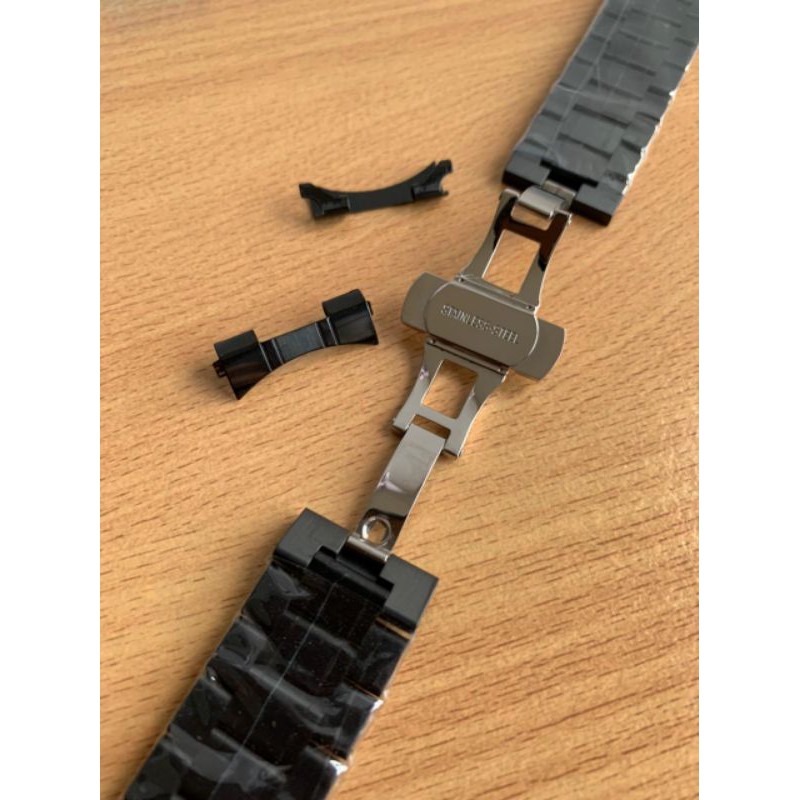 Strap Tali Jam Tangan Rante hitam Stainless steel 2fungsi