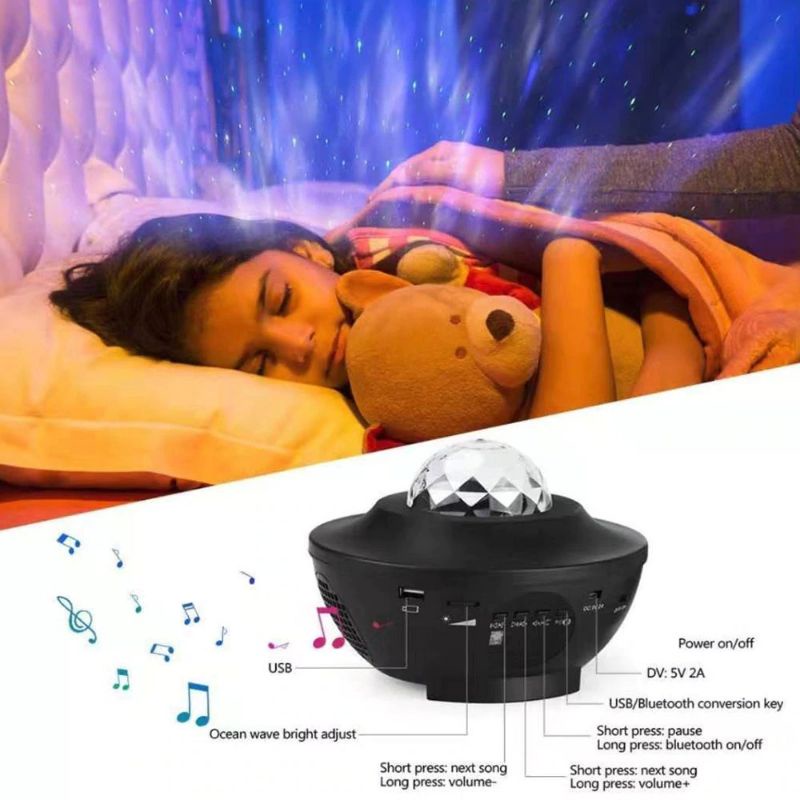 Speaker Bluetooth + Lampu Tidur Proyektor + Remote