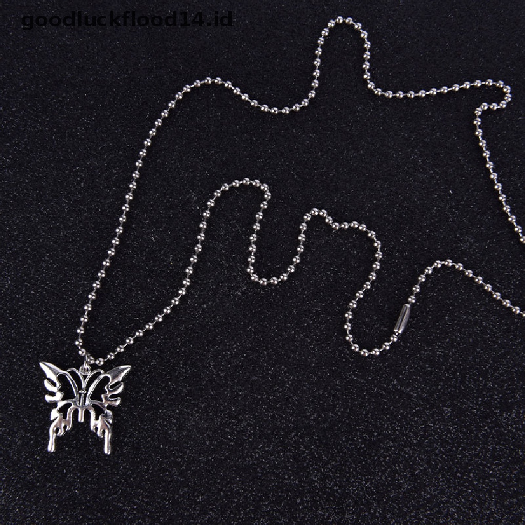 [OOID] Sexy Butterfly Pendant Necklace Stainless Steel Goth Fashion Jewelry Necklace ID