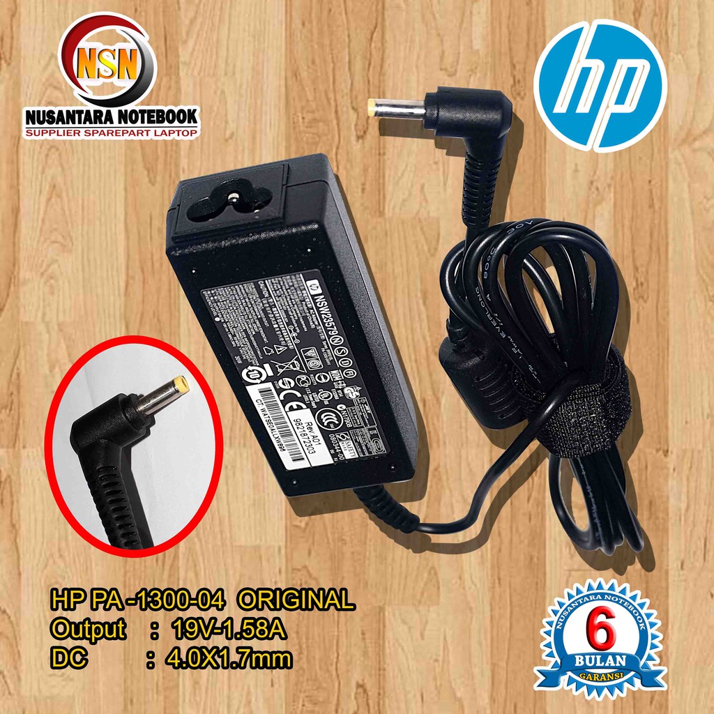 Adaptor Charger Original Laptop HP 19V - 1.58A 30W DC 4.0 x 1.7mm