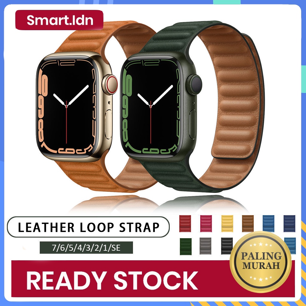 Strong Magnetic Lock Leather Strap for APPLE WATCH 7/SE/6/5/4/3/2/1 iWatch Genuine Leather Loop Band