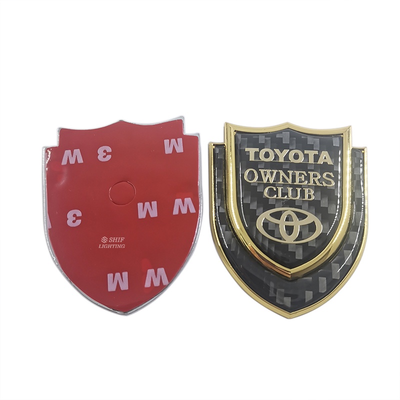 1pc Stiker Emblem Logo TOYOTA Owners Club Bahan Metal Carbon Fiber Untuk Dekorasi Mobil