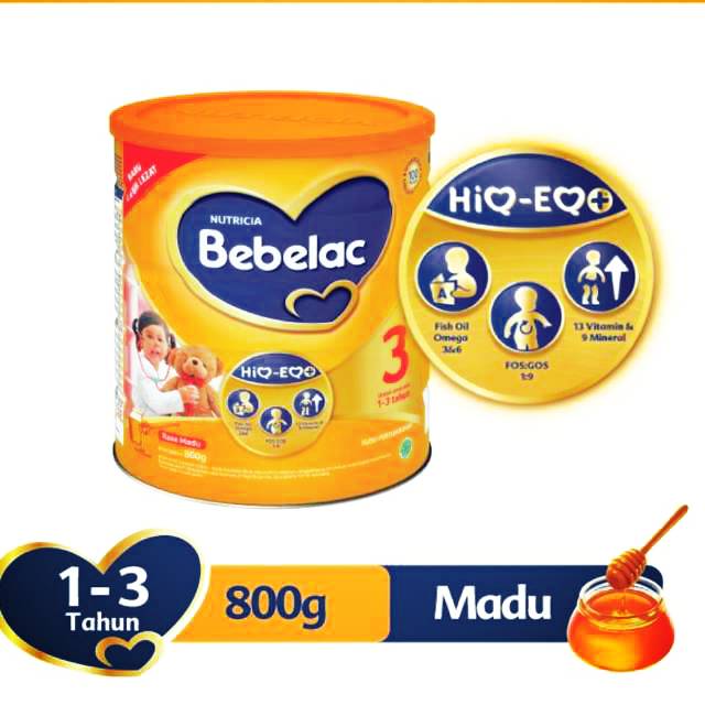BEBELAC  3 Susu Pertumbuhan  Madu/Vanila 800gr | SUSU FORMULA | SUSU BUBUK KALENG | SUSU | SUSU BAYI