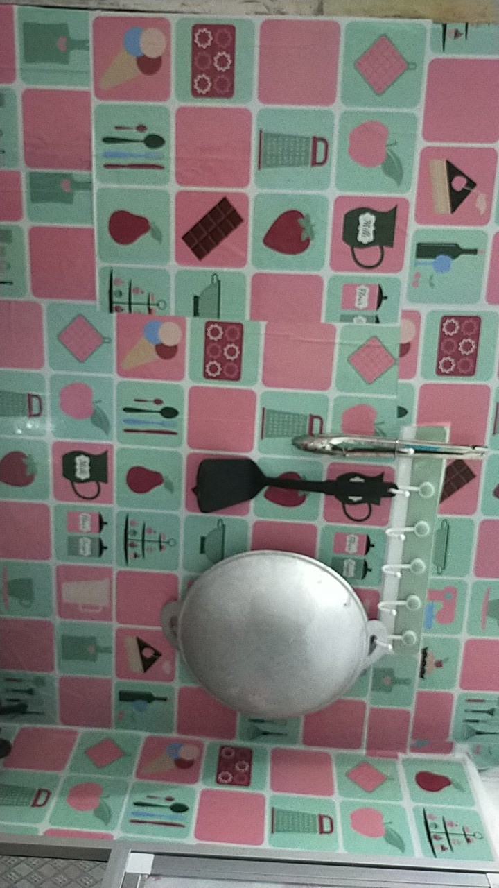 Wall Sticker Anti Minyak Sticker Tembok Dapur Motif Kartun 70x45cm Aluminium Foil Mudah Dibersihkan