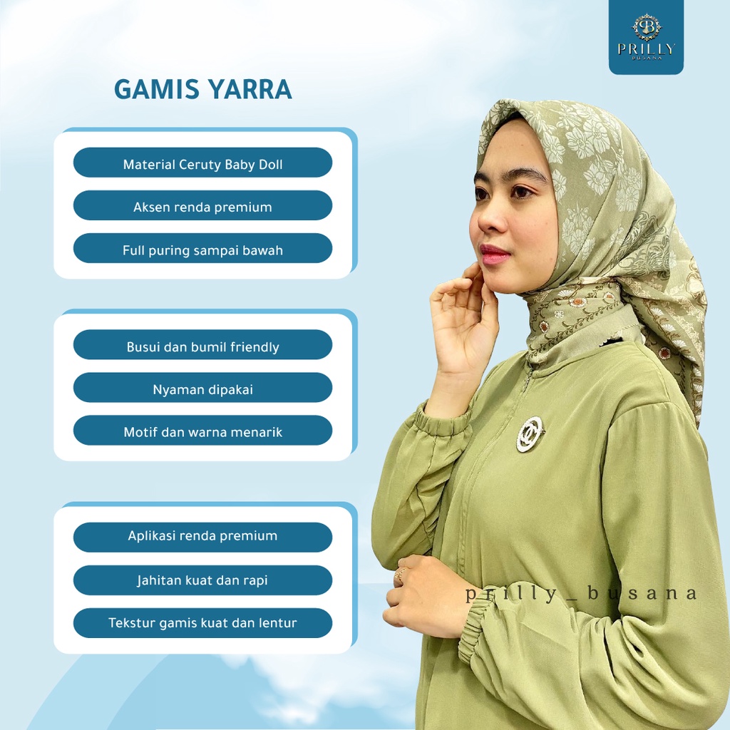 PB Prilly Busana - GAMIS YARRA MALAYSIA - GAMIS RENDA 2 LAYAR - GAMIS BUSUI - MUSLIM