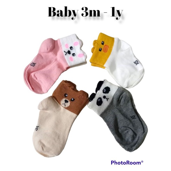 Kaos Kaki Motif Lucu Bayi Anak Laki-Perempuan Premium Cotton 3 Pasang