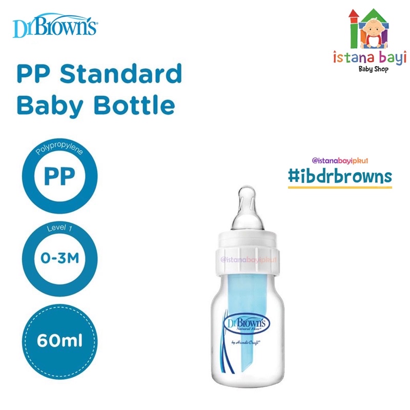 Dr.Brown’s PP Narrow neck OPTION + 60 ml Baby Bottle - Botol Susu SB2101