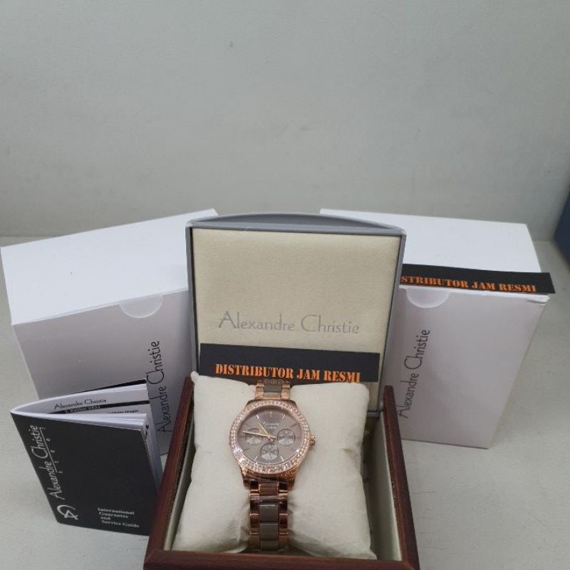 Jam Tangan Wanita Alexandre Christie AC2914BF AC 2914 BF AC2914 BF AC 2914BF Rose Gold Mocca