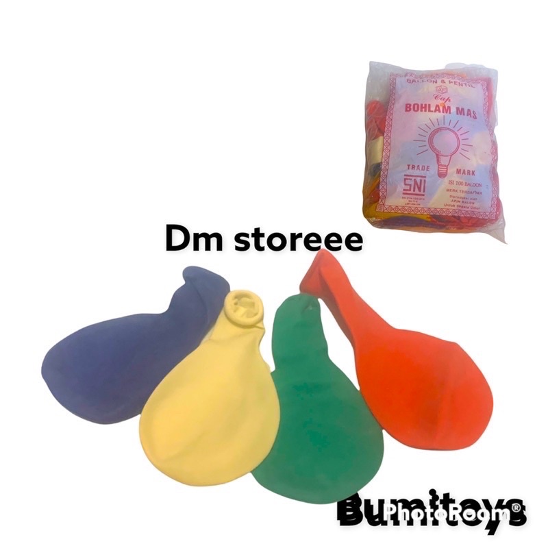 balon polos 8inc cap bohlam mas / balon latex / balon pesta / balon ulang tahun