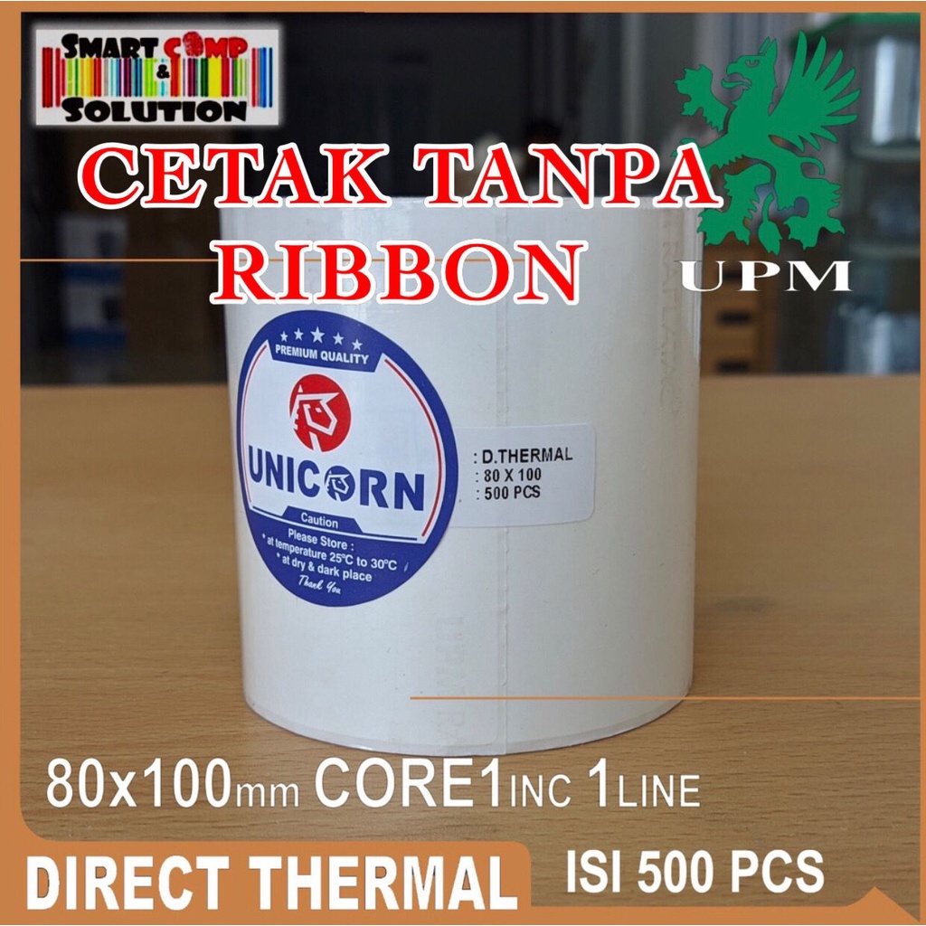 Kertas Stiker Label Barcode Thermal 80x100mm / 8x10cm / 80x100 @500pcs