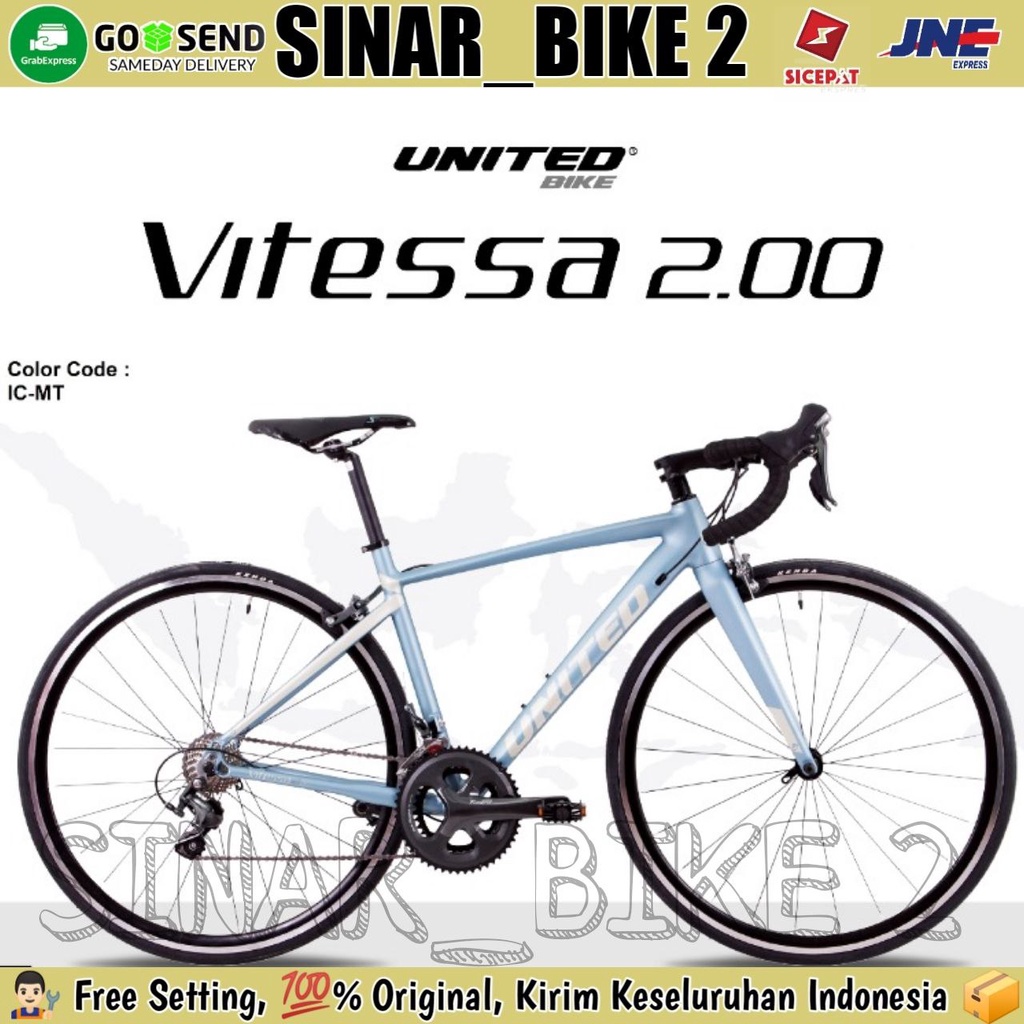 Sepeda Roadbike UNITED VITESSA 2.00 2.0 700C Balap Alloy 20 Speed