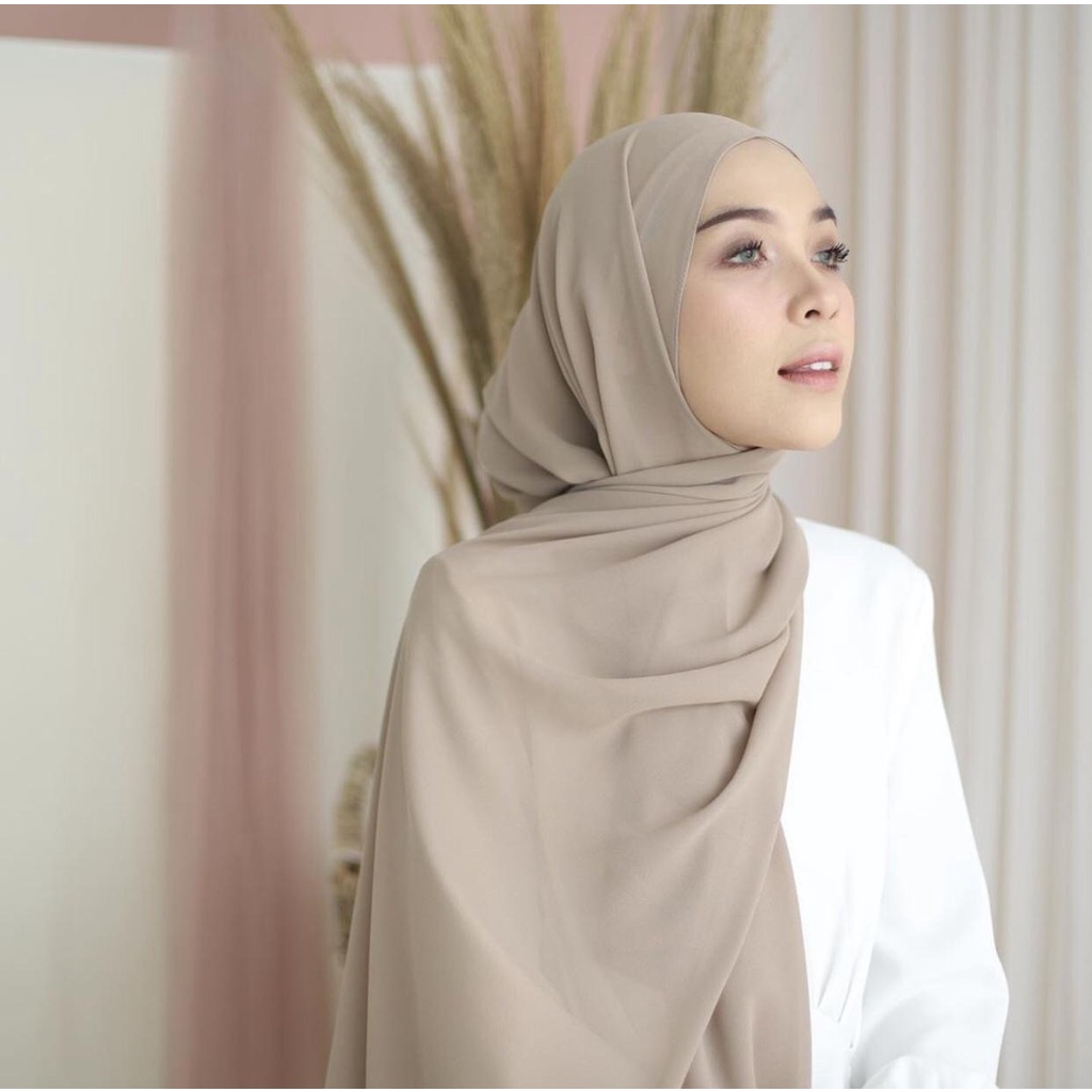 Jilbab Pashmina Diamond Crepe / Krudung Hijab Pasmina Sabyan Jahit Tepi Premium Jumbo 180x75 Part 1-GREY