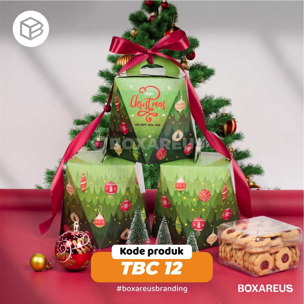 Box Toples Natal Christmas Packaging Kemasan Dus Kotak Kue | TBC 12