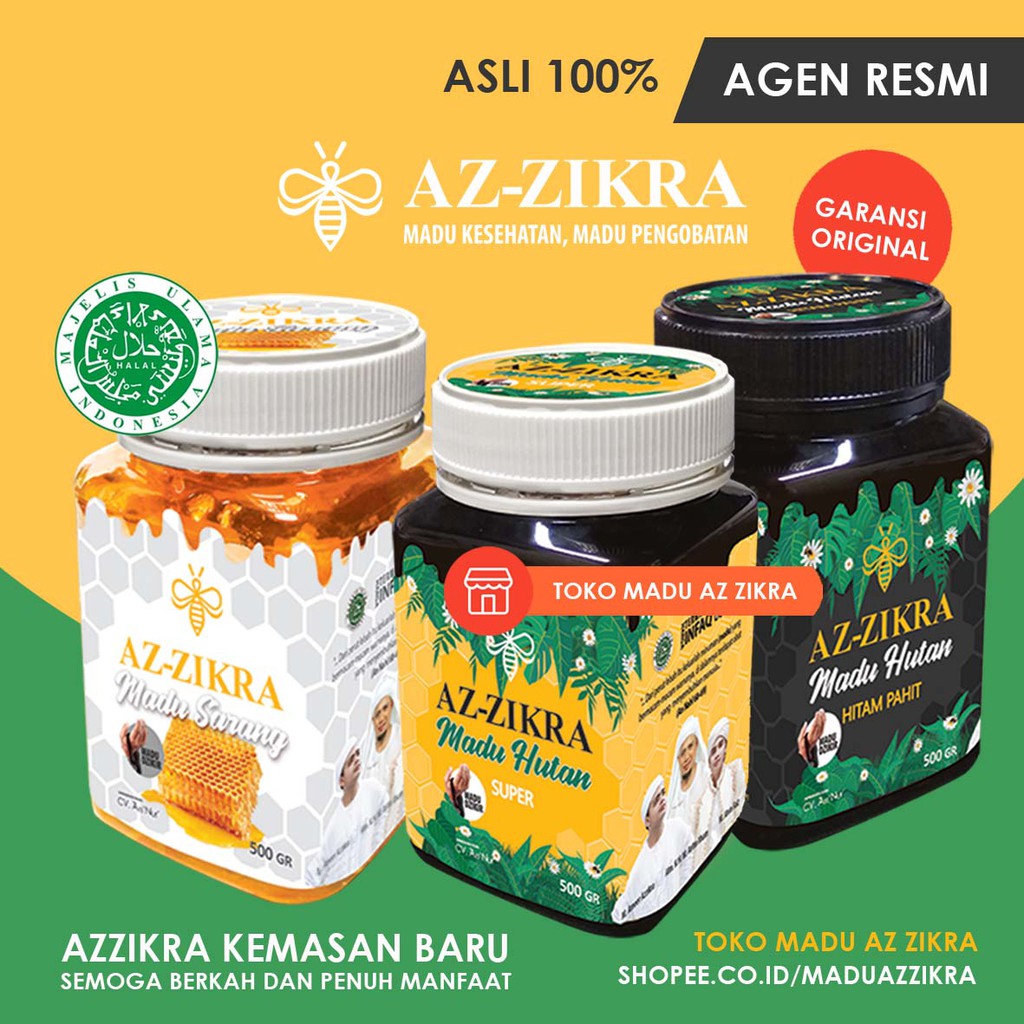 TERLARIS !! Madu Az Zikra Azzikra Asli Herbal Hitam Pahit