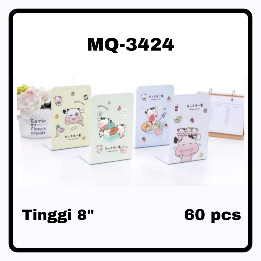 

STAND BOOK / Book END / PEMBATAS Buku MOTIF SAPI / COW Bahan Besi dapat 2 pcs MQ-3424