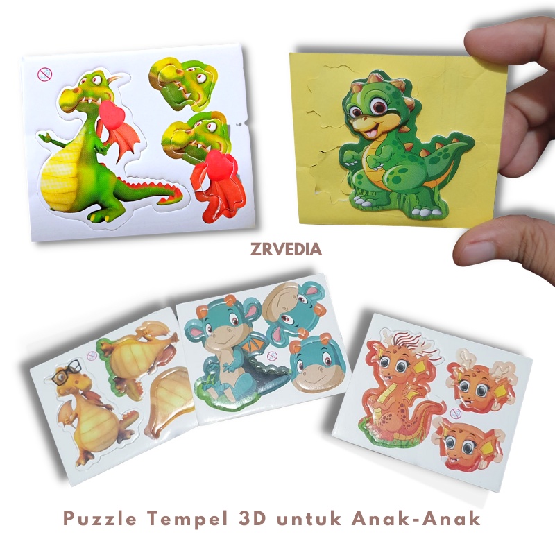 (SATUAN) Mainan Puzzle Tempel 3D untuk Anak-Anak / Hadiah Aksesoris Laki Perempuan Sticker