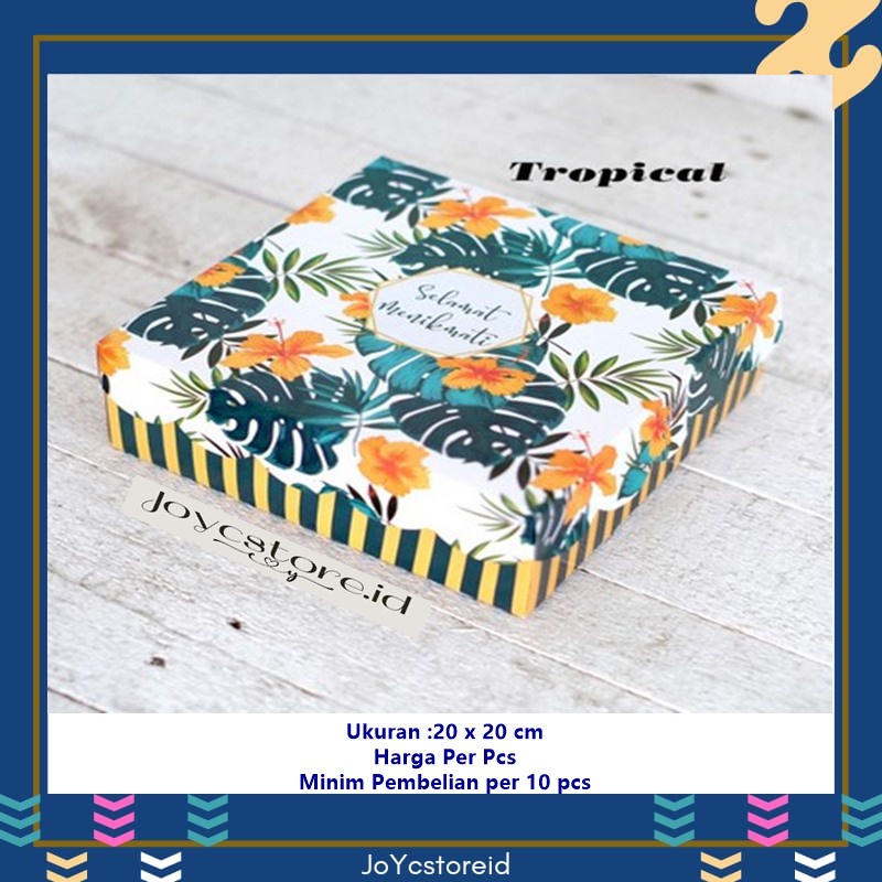 

Dus Nasi R10k Tropical Kotak Nasi 20x20 Box Nasi/ Box Kue / Box Jajan / Snack Box / Kotak Kue / Kotak Roti / Kotak Jajan / Dus Kue / Dus Jajan / Dus Snack / Kardus /Packaging / Kemasan / Kotak Kemasan / Box Cake / Box Rice / Box Tart /Bungkus Nasi