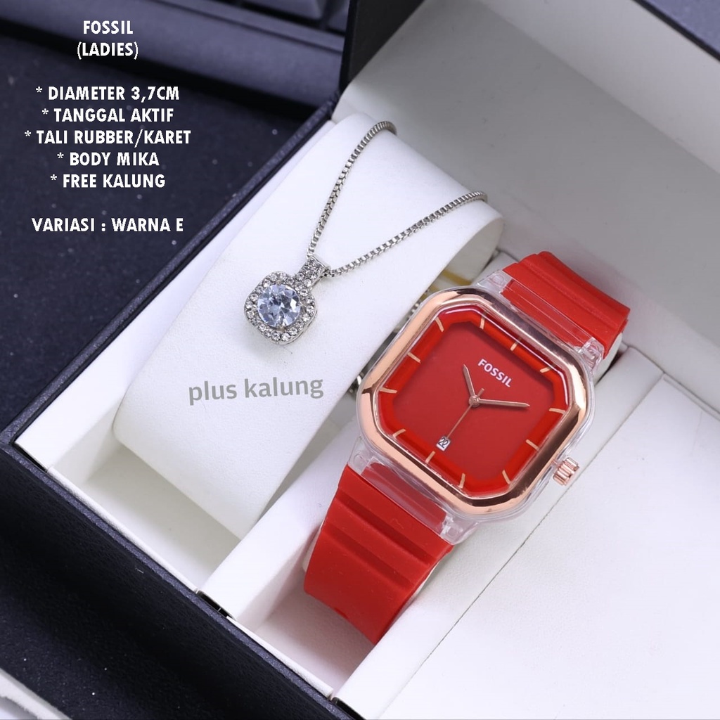 (BISA COD) JAM TANGAN WANITA FASHION TALI RUBBER BODY MIKA TANGGAL AKTIF FREE KALUNG