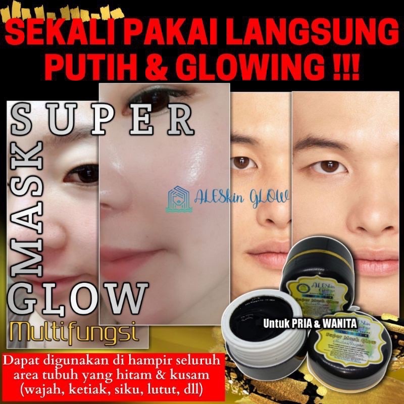 Super Mask Glow Aleskin Masker Pemutih Wajah Glowing