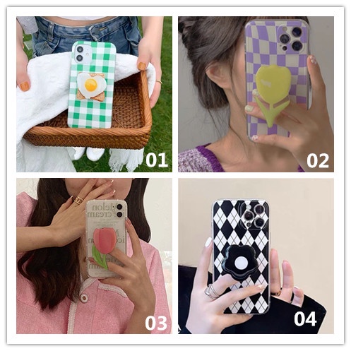 Popsocket Hp Bentuk Kartun Beruang / Anjing / Kucing / tulip Lucu