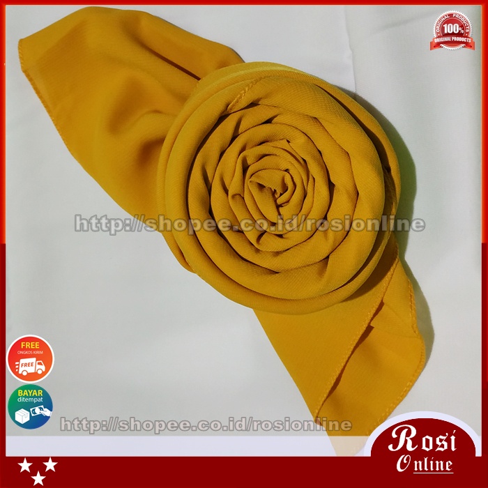 Pashmina Jumbo Syari Wolfis Italiano 200x75 Ala Sabyan Malay Crepe Stretch Polos-Kunyit