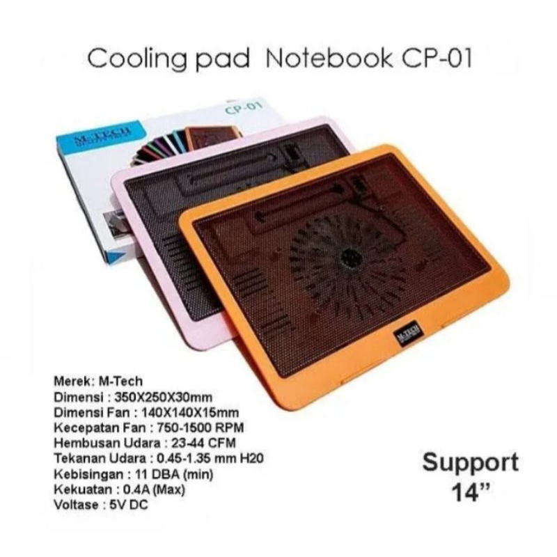 cooling pad M-TECH CP-01  pendingin laptop Mtech CP- 01 fan