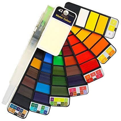 

superior watercolor 42clr + waterbrush (mirip sakura watercolor)