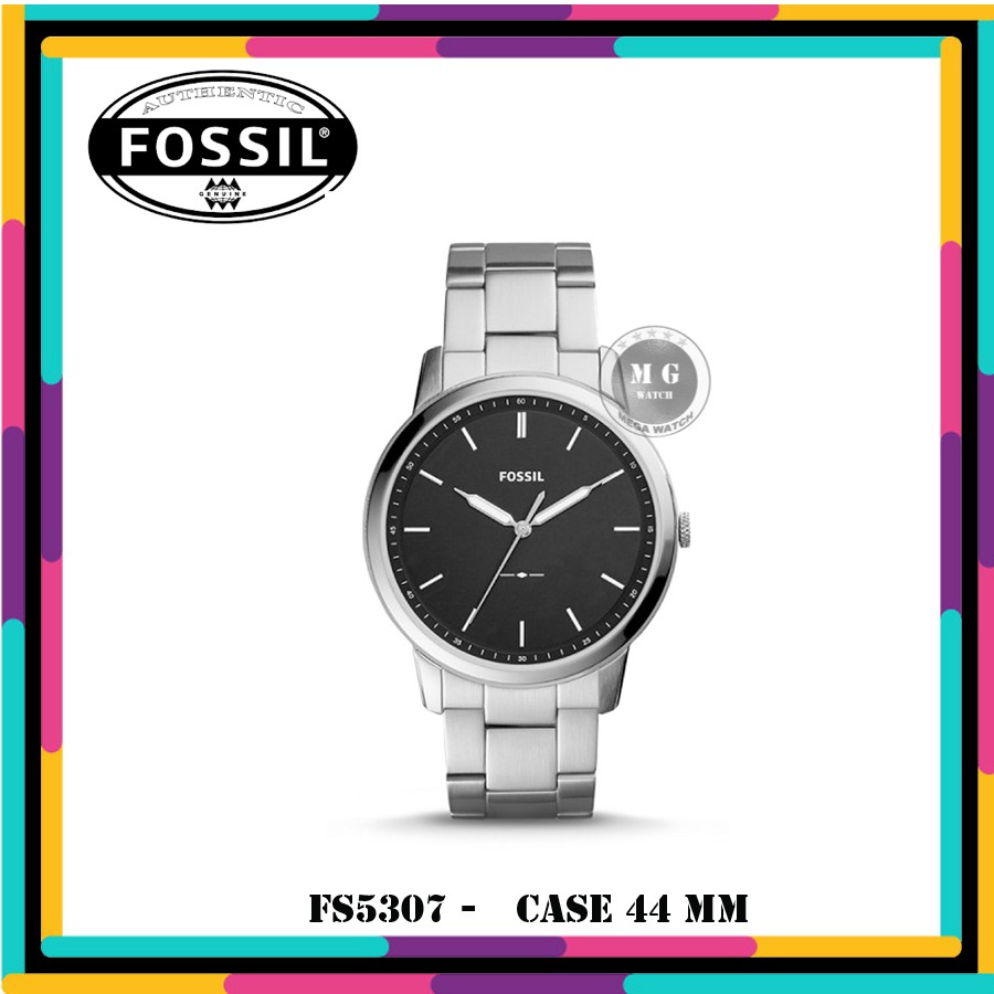 Jam Tangan Pria Fossil Original FS5307 Minimalist Black Dial MURAH