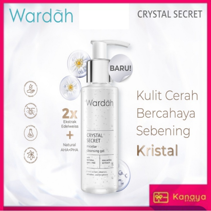 (BISA COD) Wardah Crystal Secret Micellar Cleansing Gel 95 ml- Micellar untuk kulit berminyak