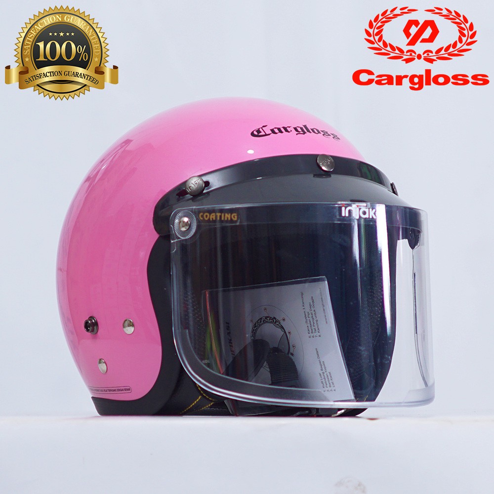 Helm Cargloss Milshake Pink Original Cargloss Free Visor