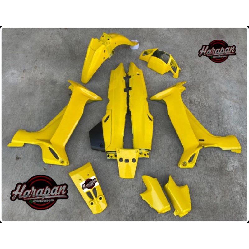 cover body halus fiz r Vega lama warna kuning full set tanpa striping