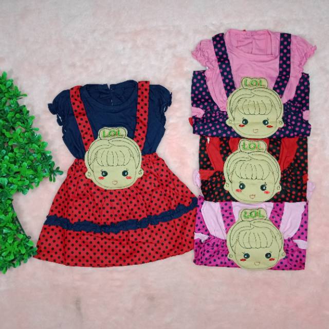 Ss#310 Dress Anak Perempuan Size 9-18bulan / Pakaian Anak Perempuan / Terusan Anak Cewek / Baju Lol