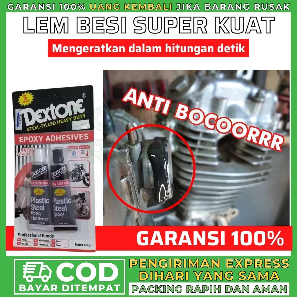 

DEXTONE LEM BESI SUPER LENGKET EPOXY PEREKAT BREMBO MULTI FUNGSI SERBA GUNA MEREKAT KAN GLUE STEEL METAL GLASS ALUMUNIUM LOGAM KACA MESIN BODY PLASTIK MOTOR RETAK BERKUALITAS KUAT TAHAN LAMA ADHESIVE KAYU WOOD BAJA TEMBAGA KERAMIK LANGSUNG KERING 47