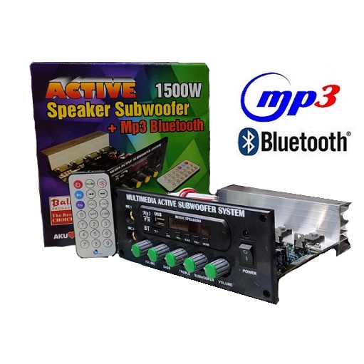 Kit Speaker Active Subwoofer System Stereo 1500W PMPO Multimedia + MP3 Bluetooth IC TIP3055