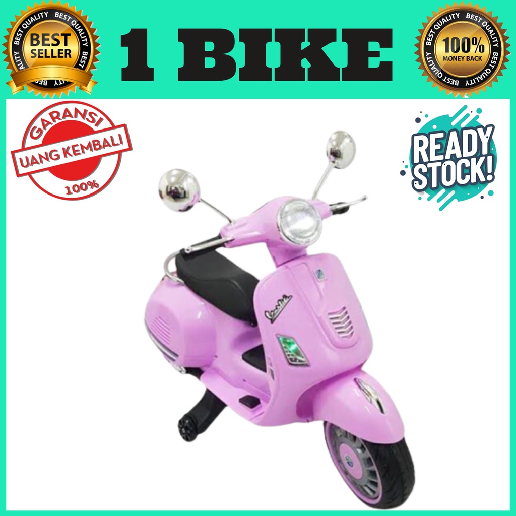 MAINAN ANAK MOTOR AKI VESPA VESTIC PMB 288 M288 , motor aki anak, motor anak murah , mainan anak