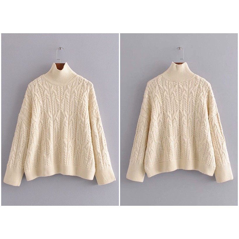 [baju wanita korea]  Winter Turtle Neck Sweater Rajut Knit Wanita Korea Import