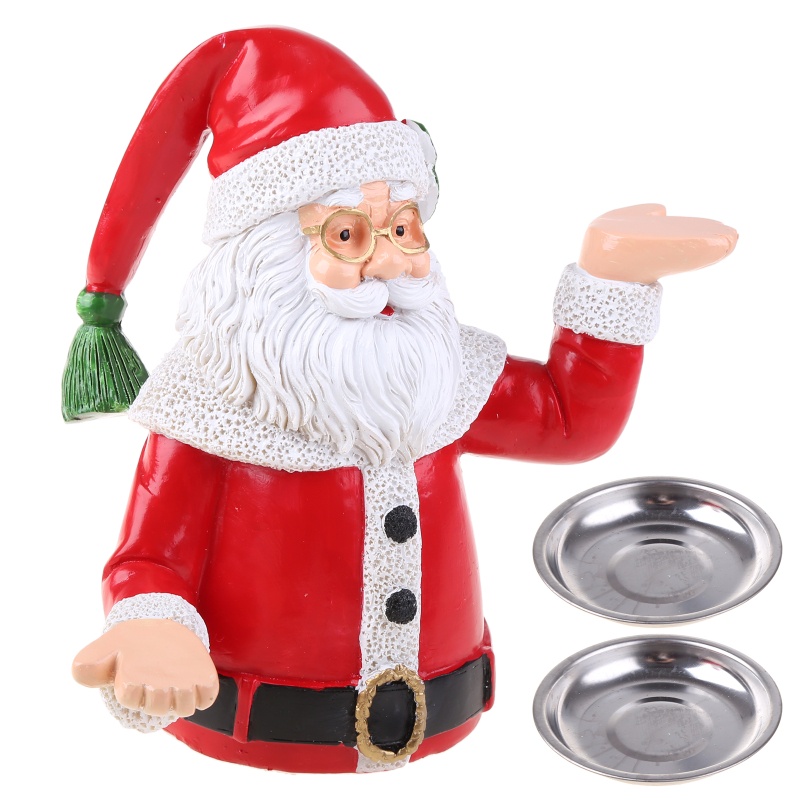 Zzz Piring Kue / Buah / Snack Bentuk Patung Santa Claus Bahan Resin Untuk Dekorasi Natal