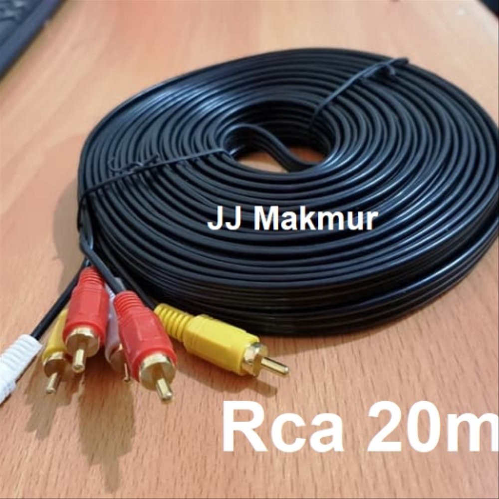 Kabel Rca DVD ke TV Jack AV Audio Video 20 meter konektor ca lop6
