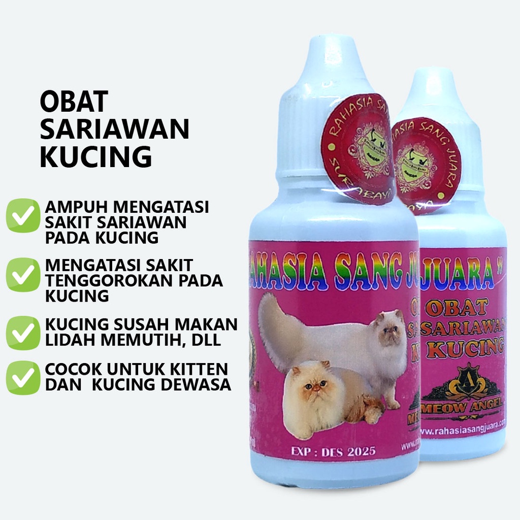 OBAT SARIAWAN DAN RADANG TENGGOROKAN GUSI KUCING AMPUH UNTUK KITTEN DAN KUCING DEWASA