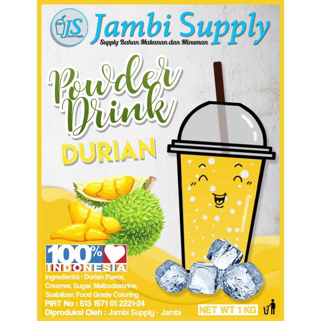 

POWDER DRINK DURIAN MINUMAN BUBUK RASA DURIAN 1KG