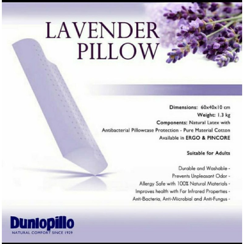 Dunlopillo Pillow Ergo Lavender