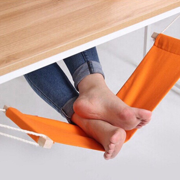 HOUSEEN Mini Hammock Tablet Foot Rest / Pijakan Kaki Meja - Orange